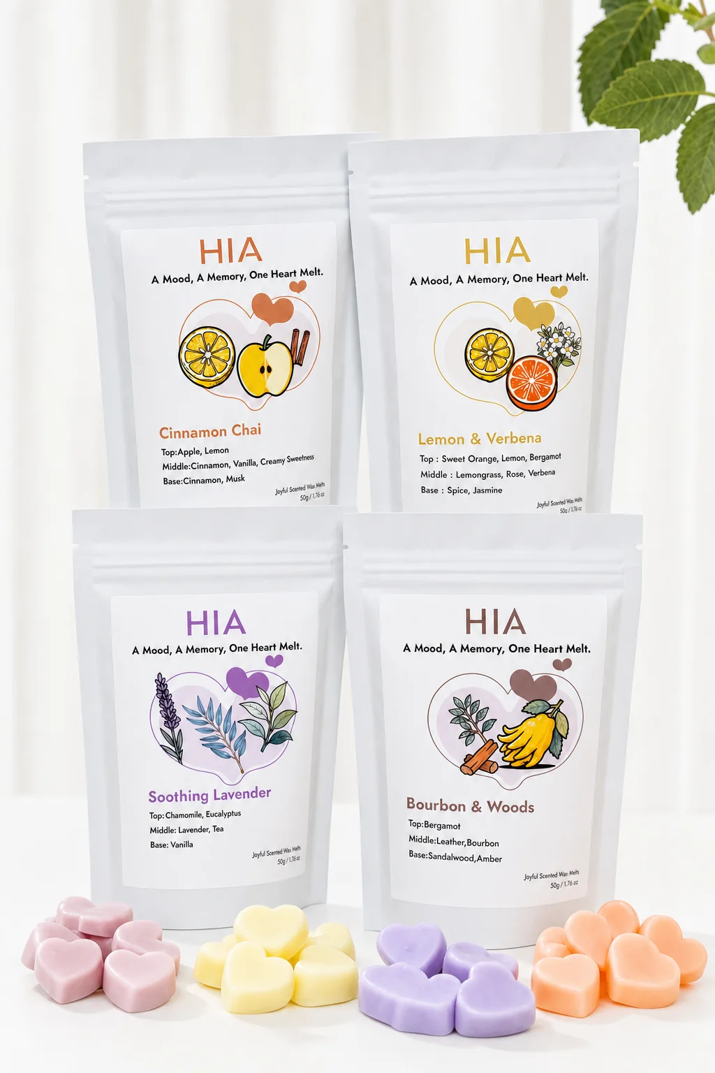The four HIA wax melt pouches