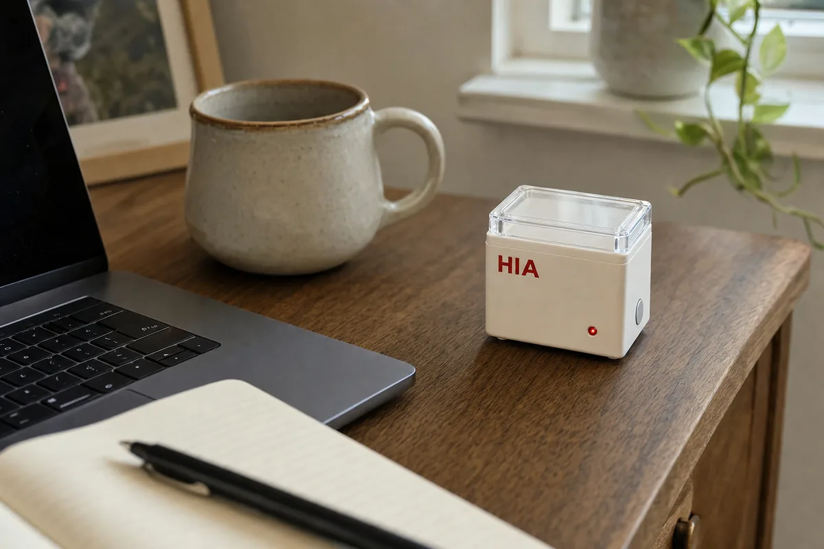 HIA warmer on a home office desk