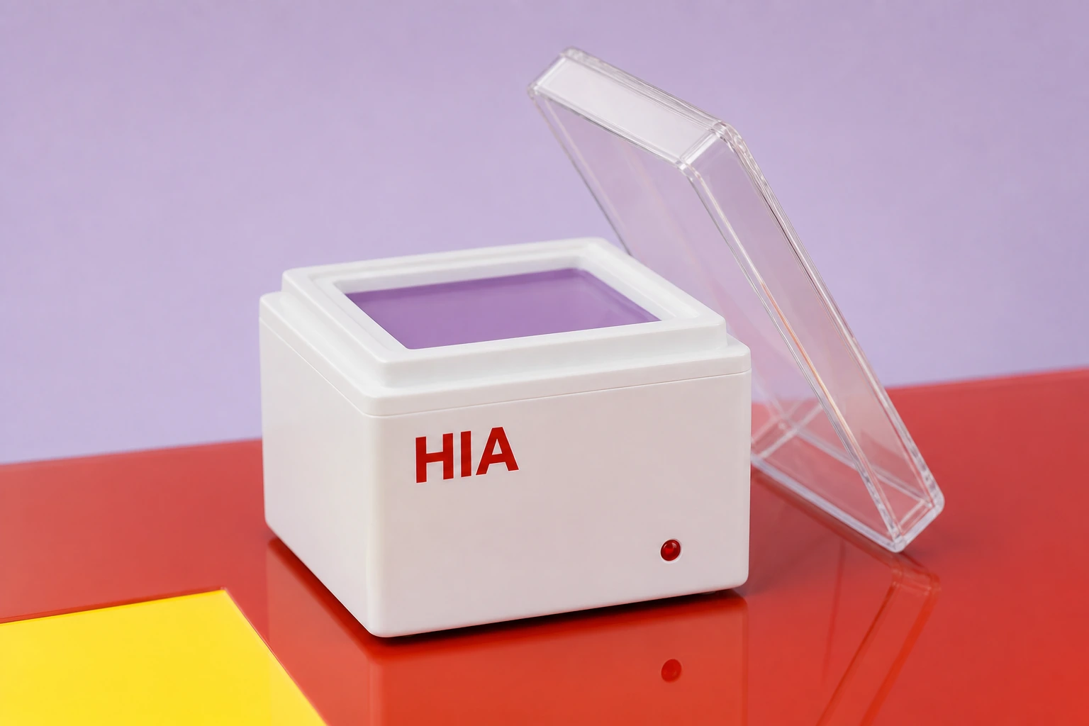HIA warmer with the lid lifted