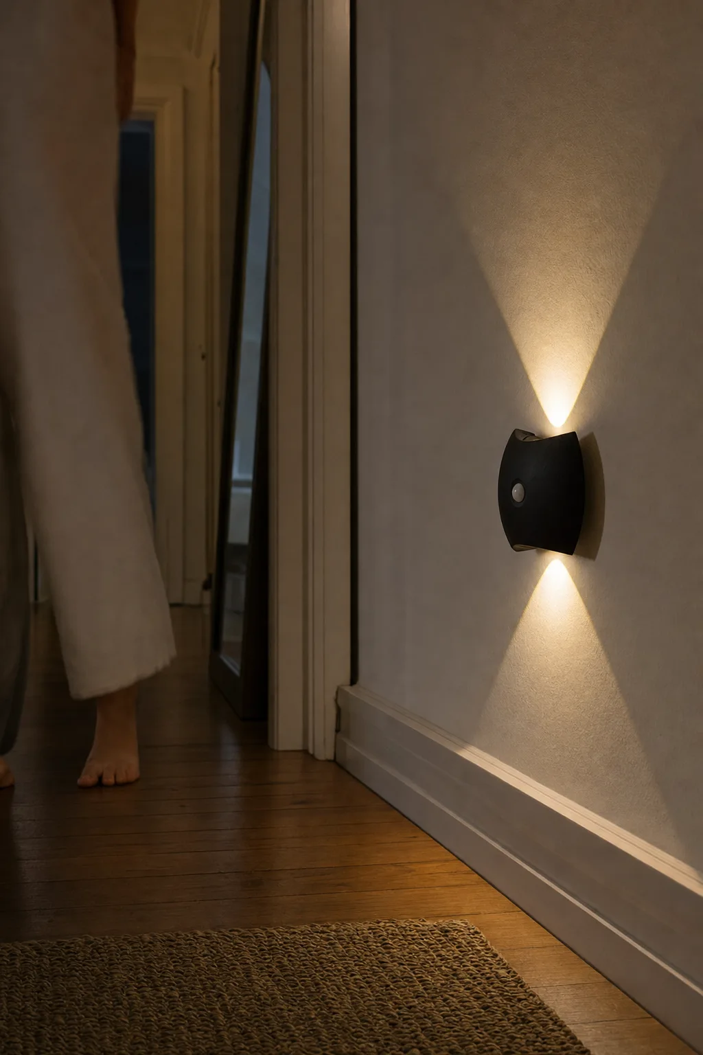 The wall light in a hallway