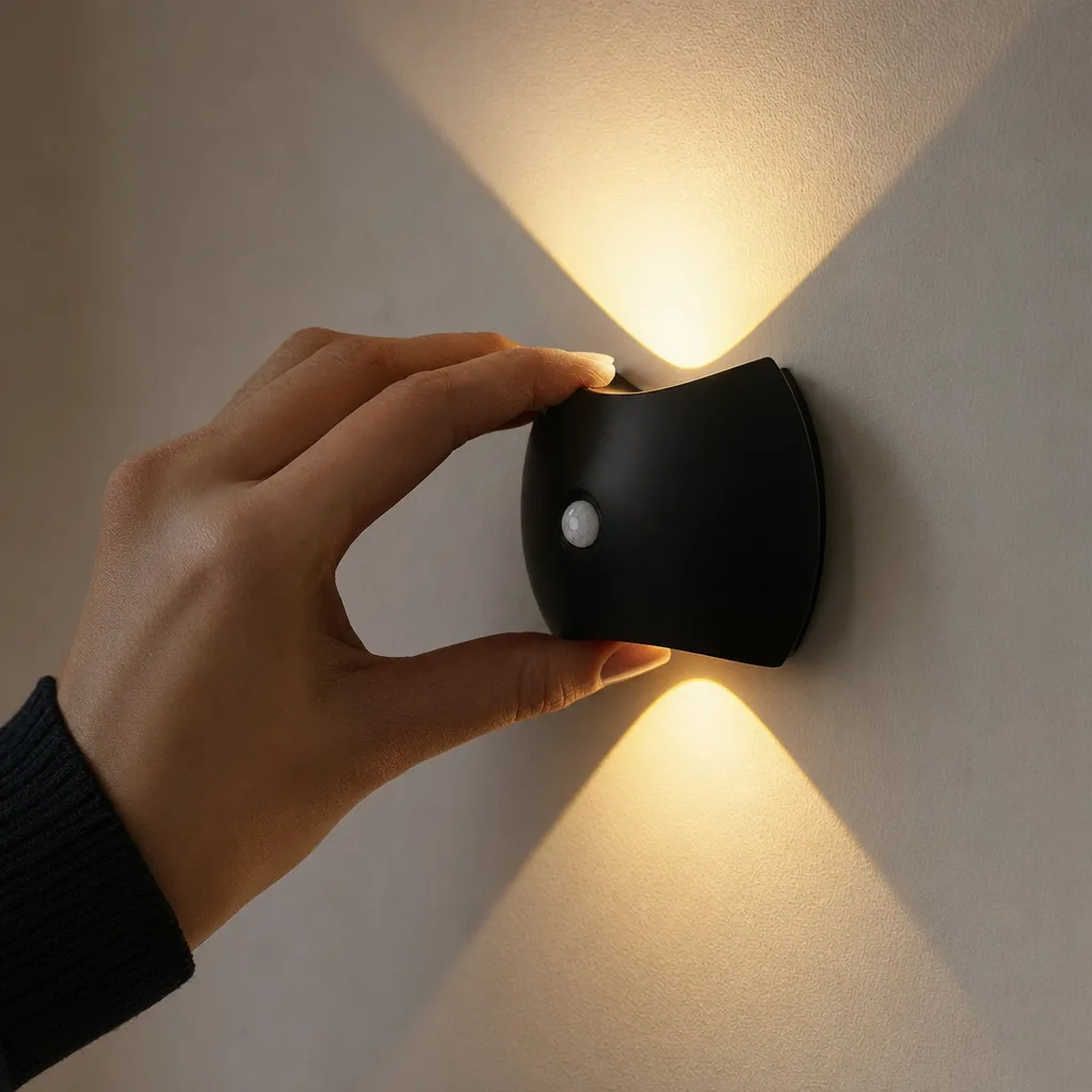 Setting the wall light on its plate