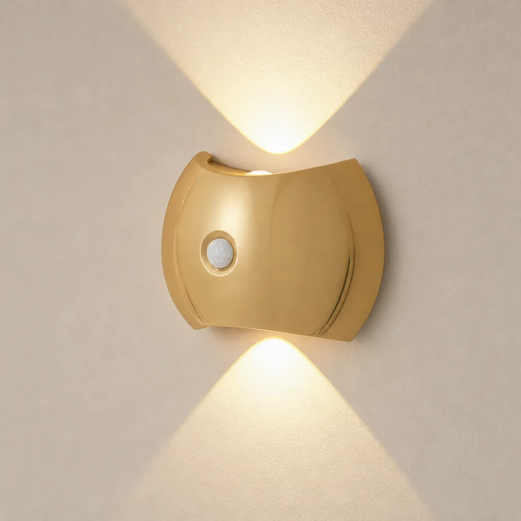 Motion Sense Wall Light in Gold