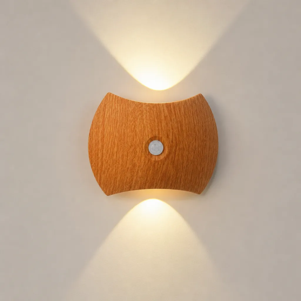 Motion Sense Wall Light in Wood