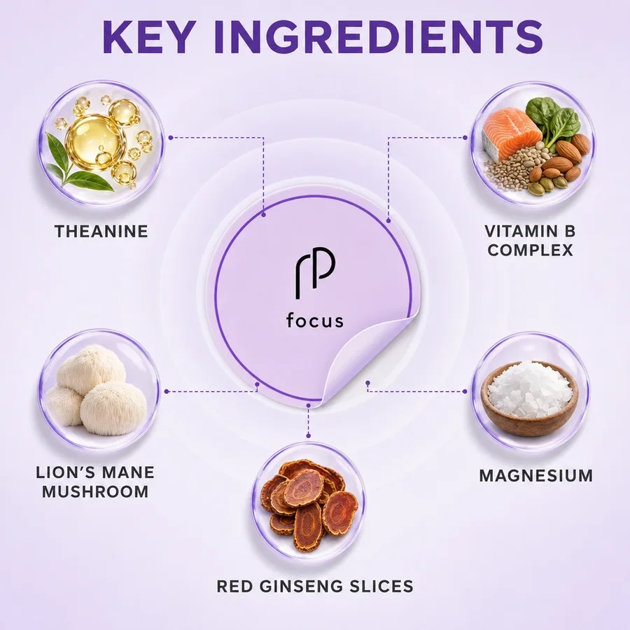 Key ingredients of the Focus patch: Theanine, Vitamin B complex, Lion’s mane mushroom, Magnesium, Red ginseng