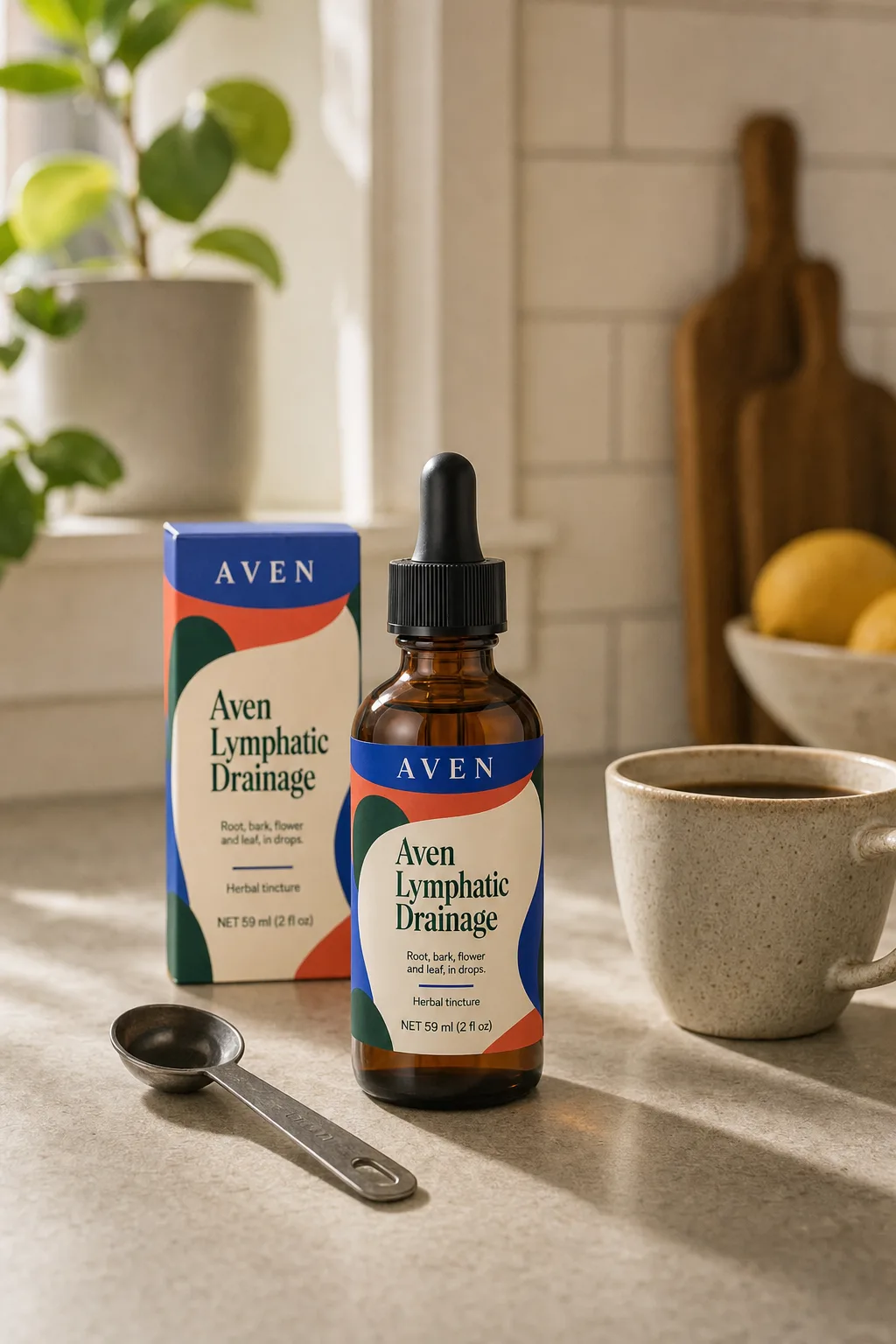 Aven Lymphatic Drainage in a kitchen counter