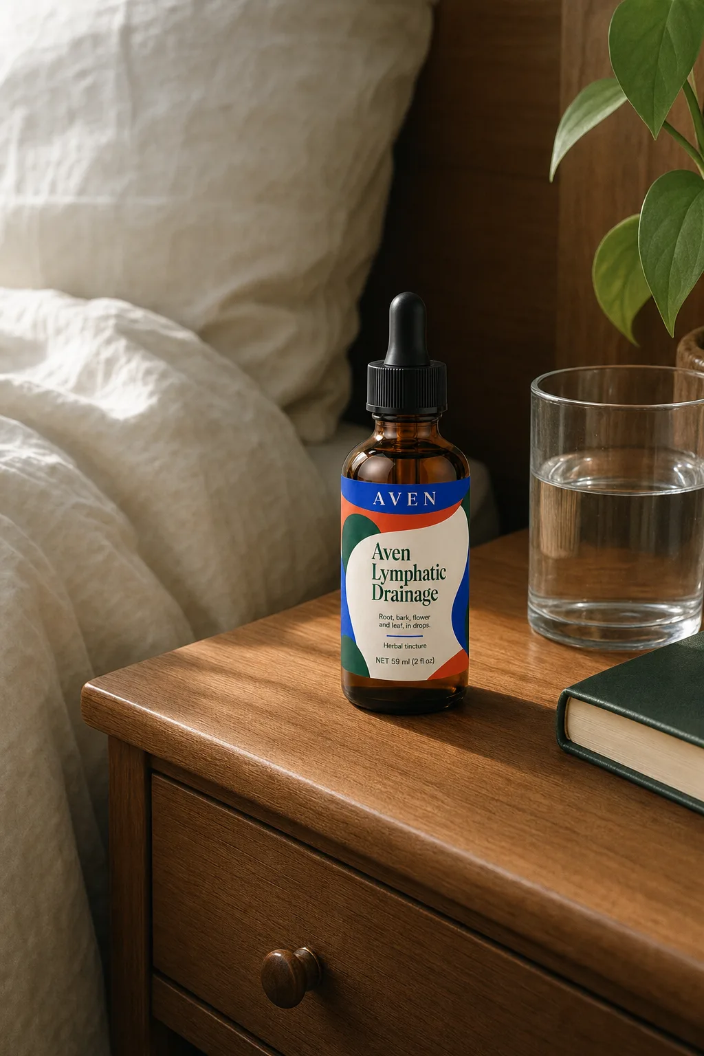 Aven Lymphatic Drainage in a bedside table