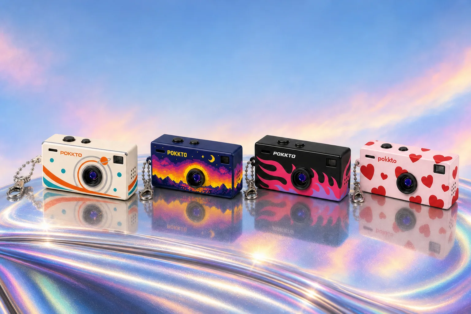 Orbit, Pixel, Flame and Crush together