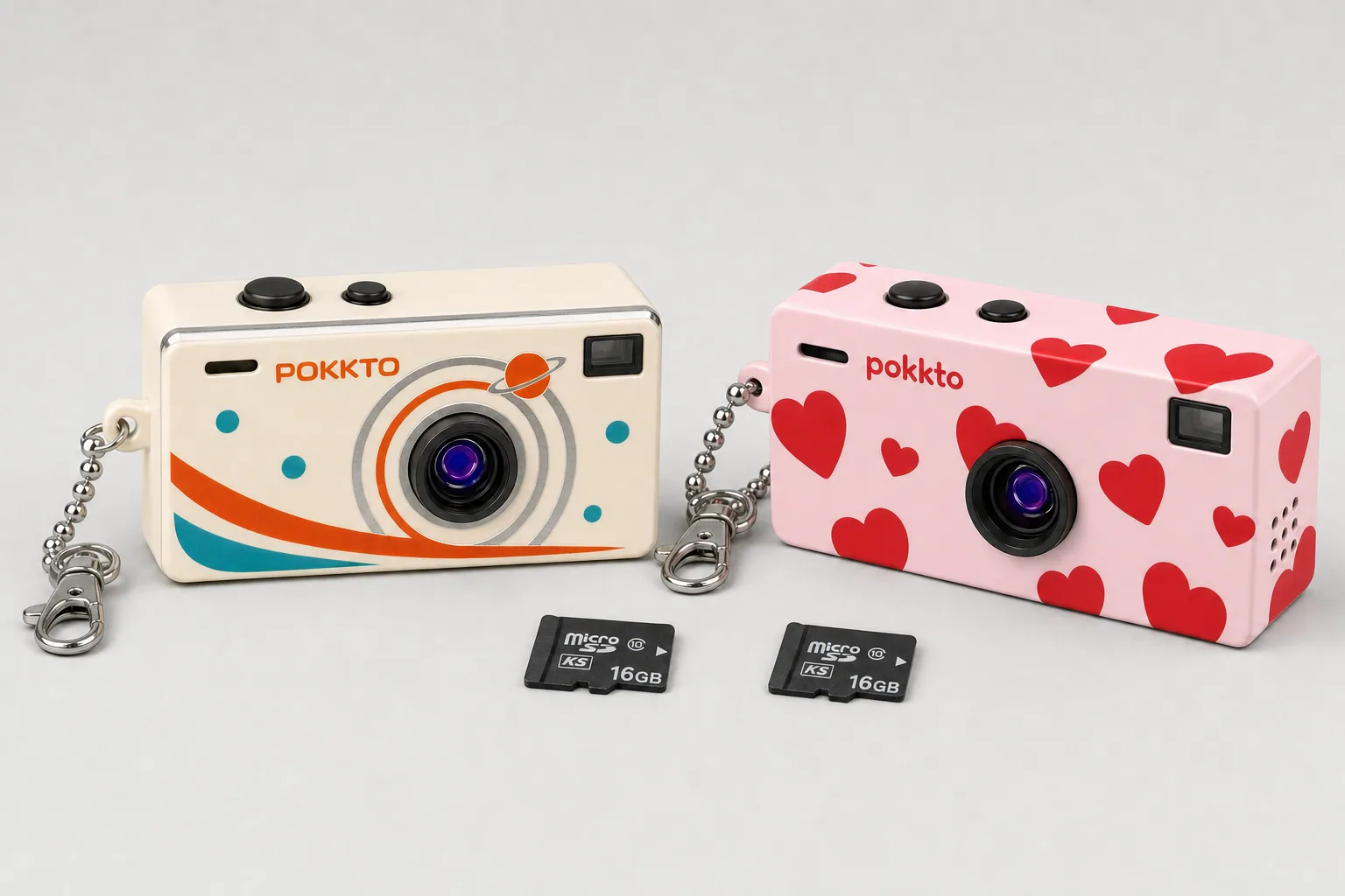 The Duo Set: two Pokkto cameras with two 16 GB microSD cards
