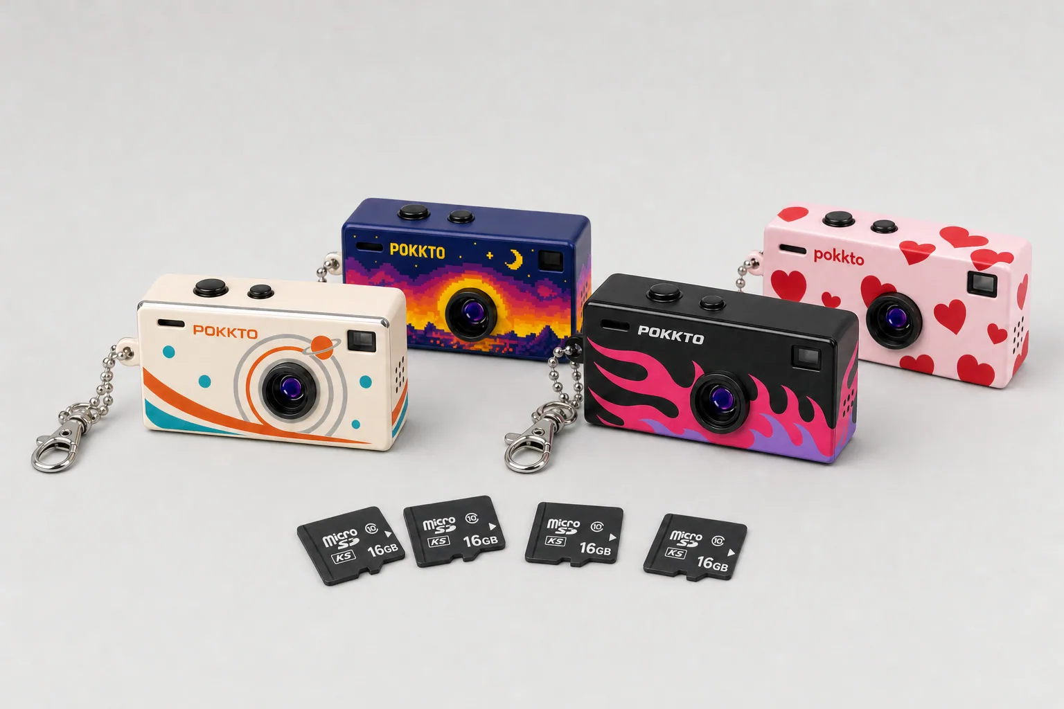 The Group Set: Orbit, Pixel, Flame and Crush with four 16 GB microSD cards