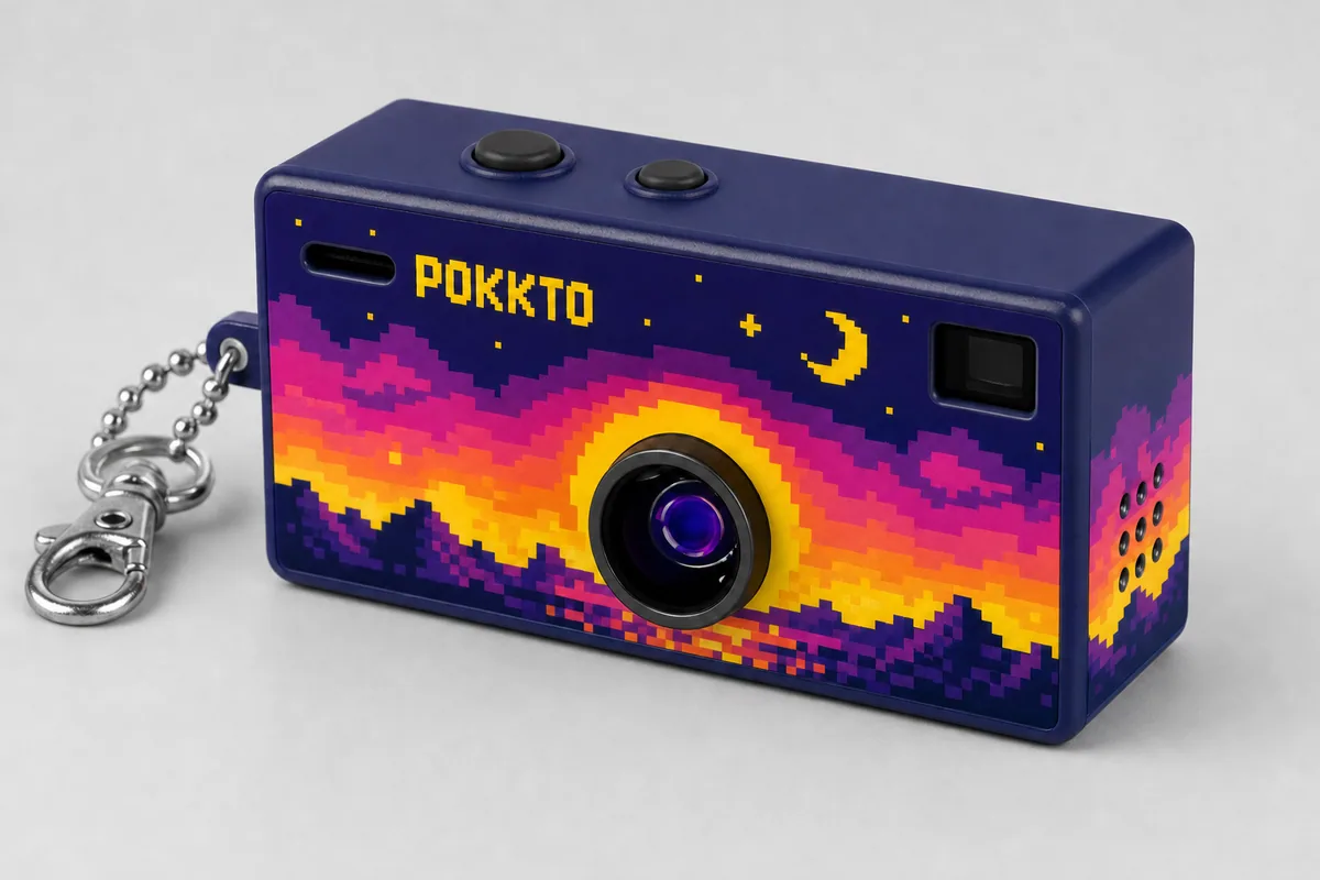 The Pixel Pokkto with its ball chain and clasp