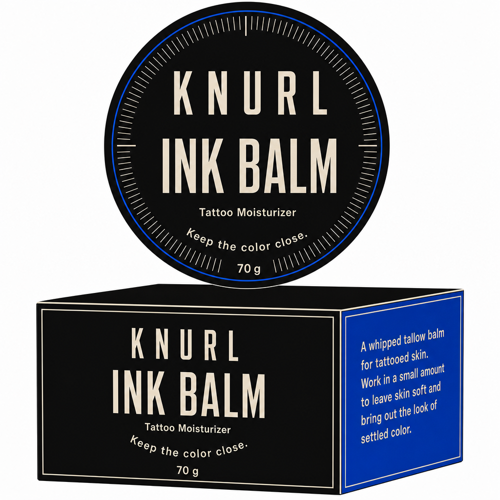 The Knurl Ink Balm label artwork