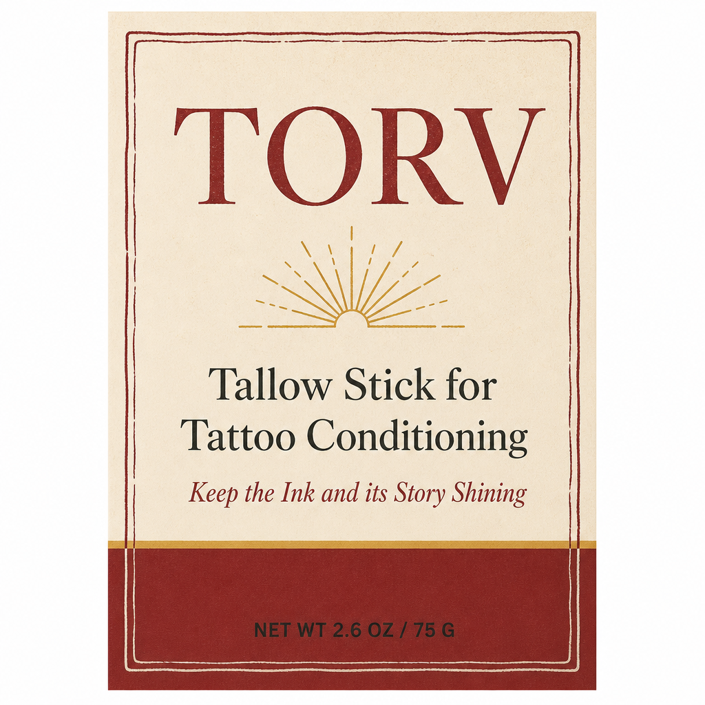 TORV Tallow Stick for Tattoo Conditioning label artwork