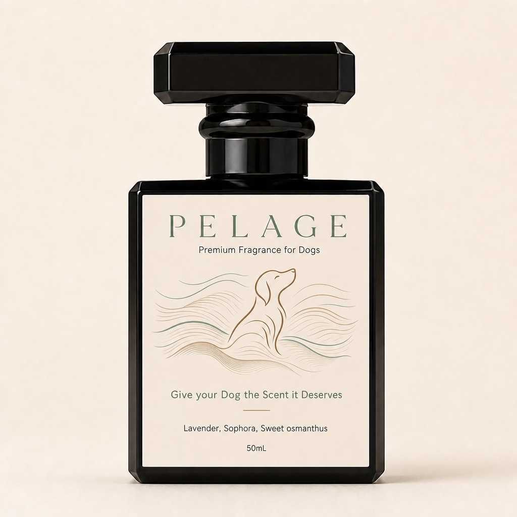 Pelage Premium Fragrance for Dogs spray bottle, front view