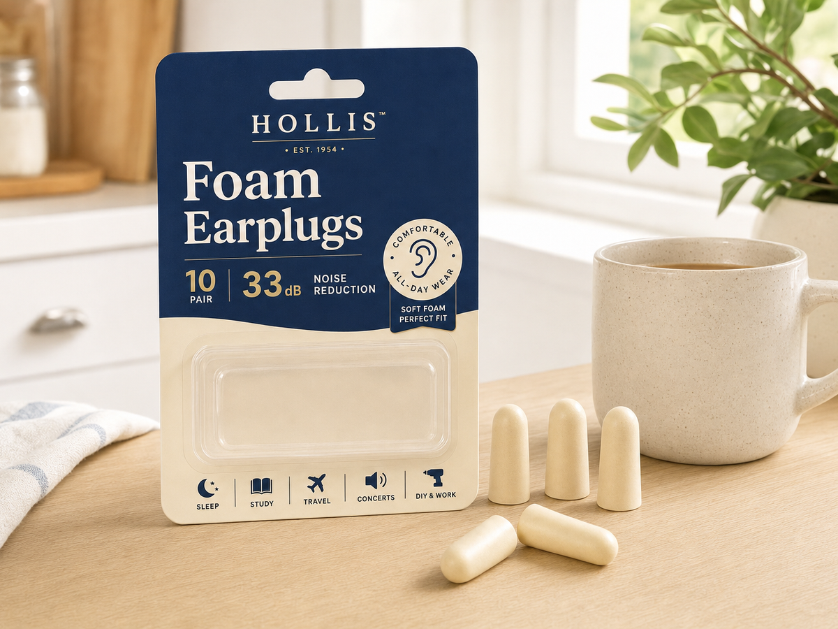 Foam Earplugs in use