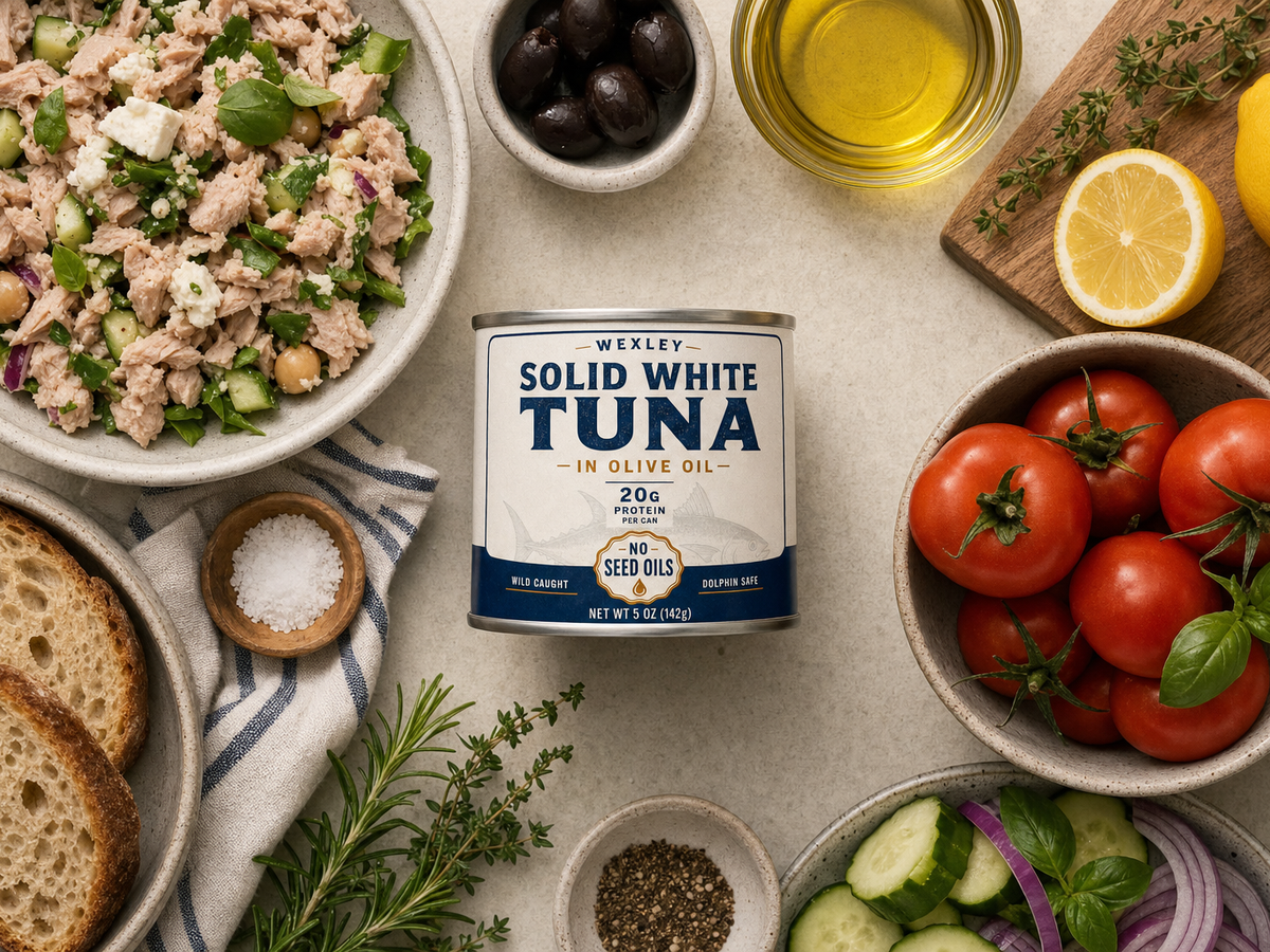 Solid White Tuna in Olive Oil in use