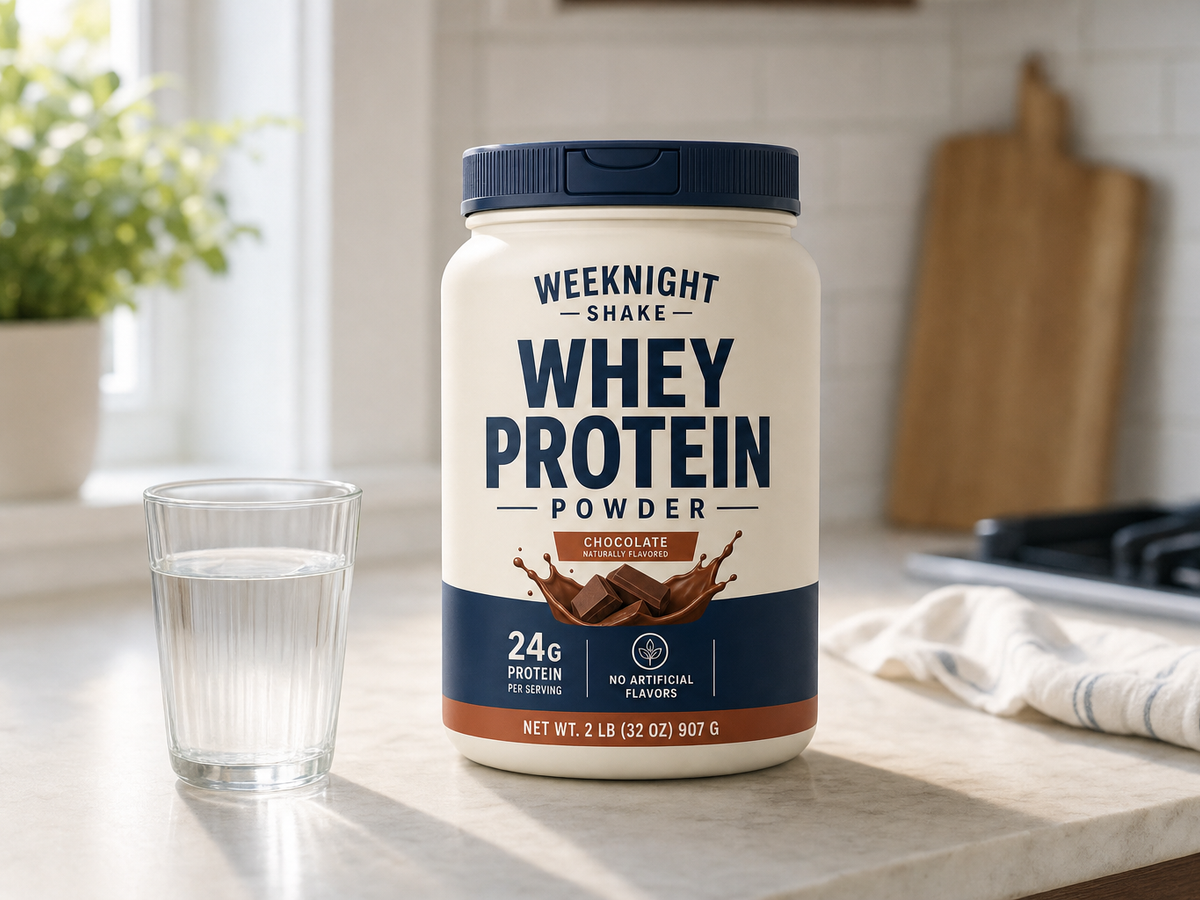 Weeknight Shake — Whey Protein Powder in use, 2