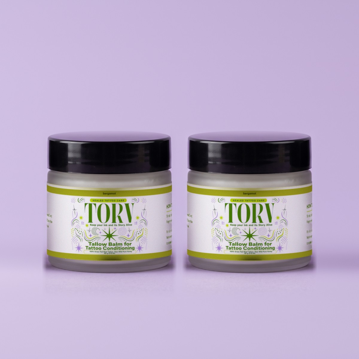 TORV Bergamot + Bergamot, two jars