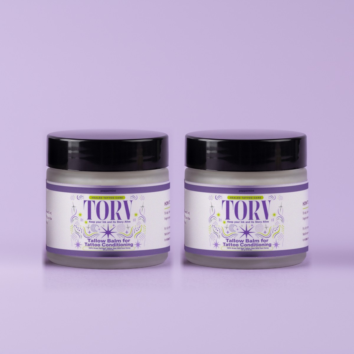 TORV Peppermint + Peppermint, two jars