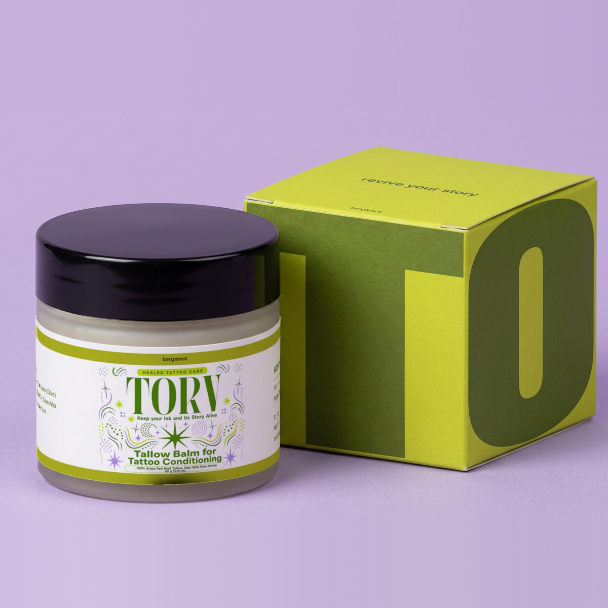 TORV Bergamot jar beside its box